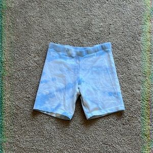blue tie dye biker shorts